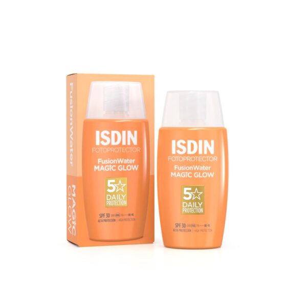 ISDIN Fusion Water Magic Glow Fotoprotector Solar FPS 30 Textura Ultra Ligera 50Ml