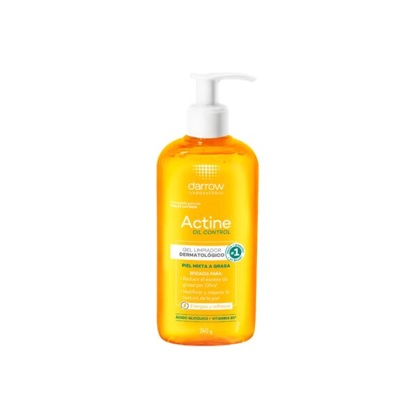 Darrow Actine Oil Control Gel Limpiador Dermatologico para Piel Mixta a Grasa 240g