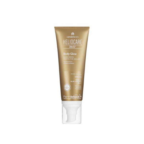 Heliocare 360 Body Glow Protector Solar FPS 50+ Acabado Dorado 100ml